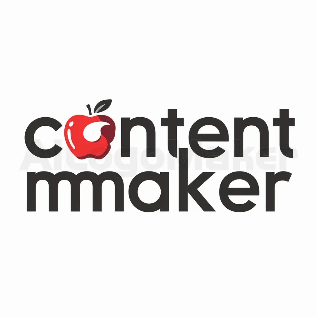 a logo design,with the text "content maker", main symbol:apple,Moderate,be used in Internet industry,clear background