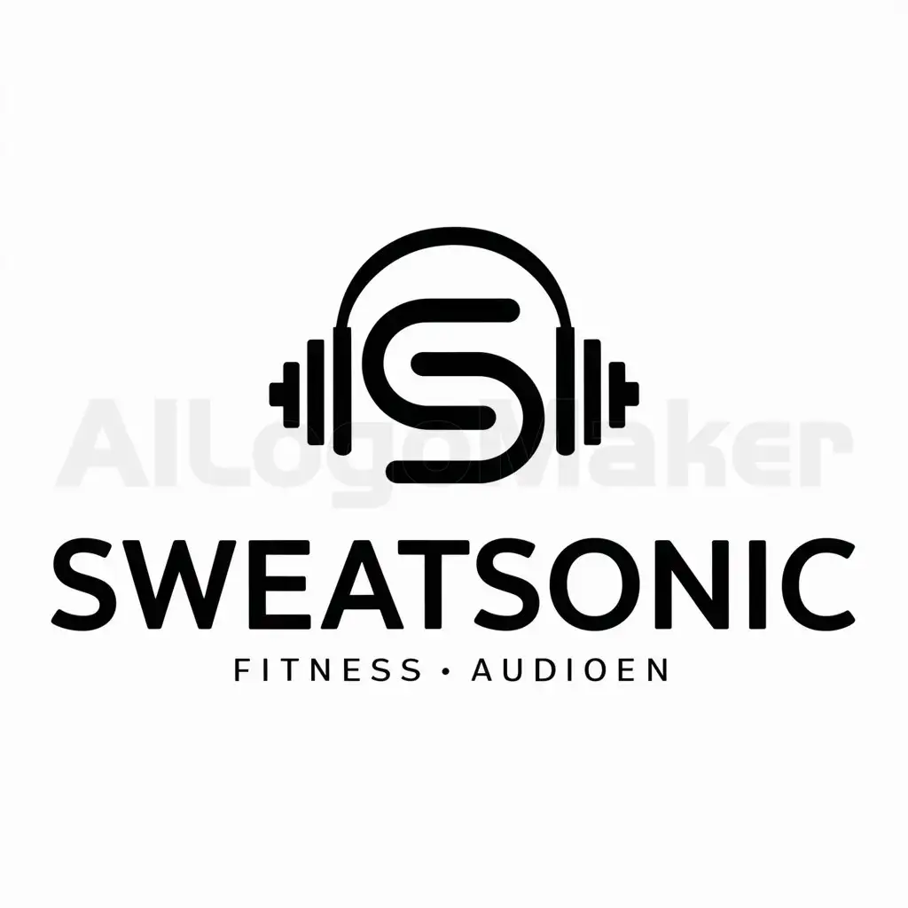 a logo design,with the text "SweatSonic", main symbol:ss make dumbbell and headphone,Moderate,be used in 0 industry,clear background