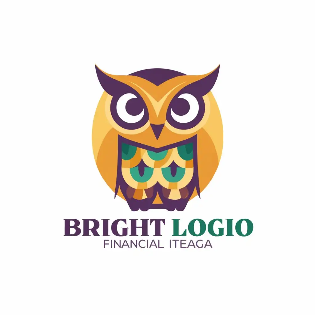 a logo design,with the text "Bright logo of a children's app for teaching financial literacy", main symbol:The head of an owl in a circle,Moderate,be used in Education industry,clear background