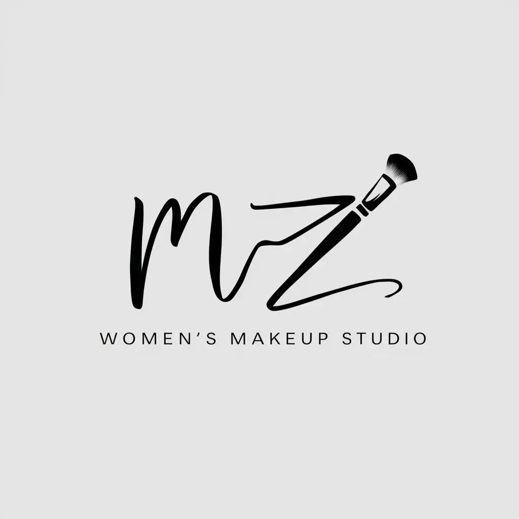 a logo design,with the text "NZ", main symbol:Logo, minimalism, handwritten font, connect N and Z, logo of a women's makeup studio,Moderate,be used in Beauty Spa industry,clear background