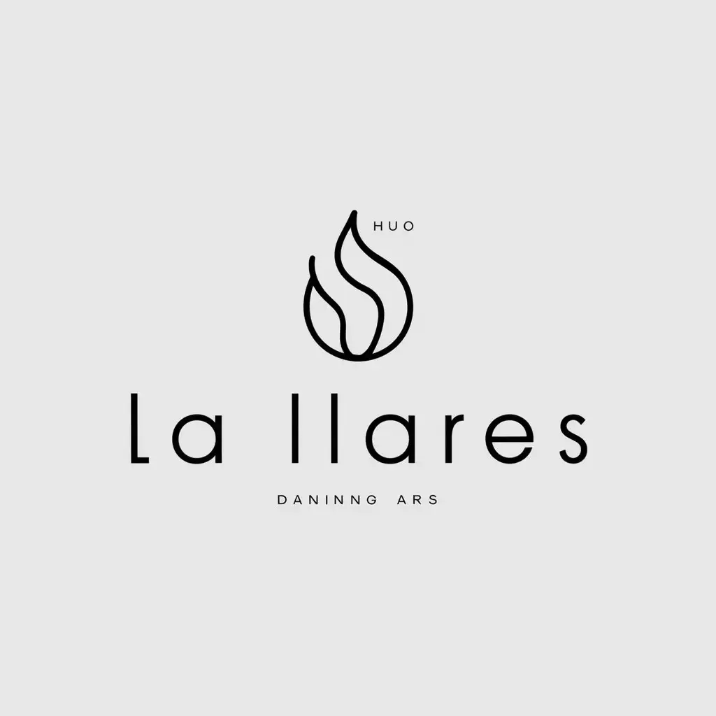 a logo design,with the text "la llares", main symbol:huo,Minimalistic,be used in dining industry,clear background