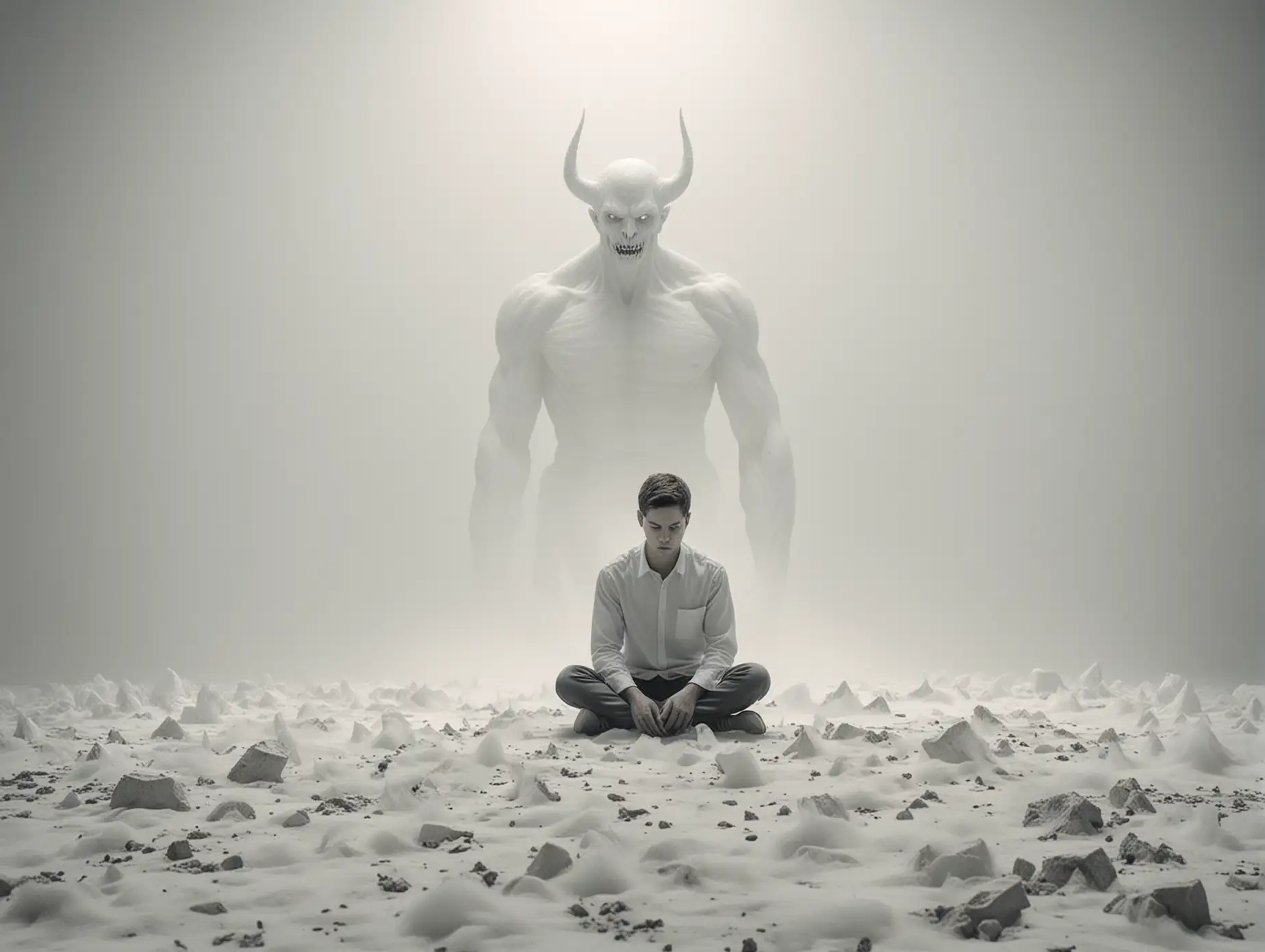 Horrible-Crypto-Guy-Confronting-Demon-in-Ethereal-White-Space