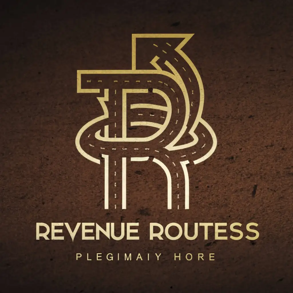 a logo design,with the text "Create a unique design from the letters RR (RevenueRoutes), where the letters can be made in the form of roads leading to a symbolic image of a coin or banknote.", main symbol:road and profit,Moderate,be used in Others industry,clear background