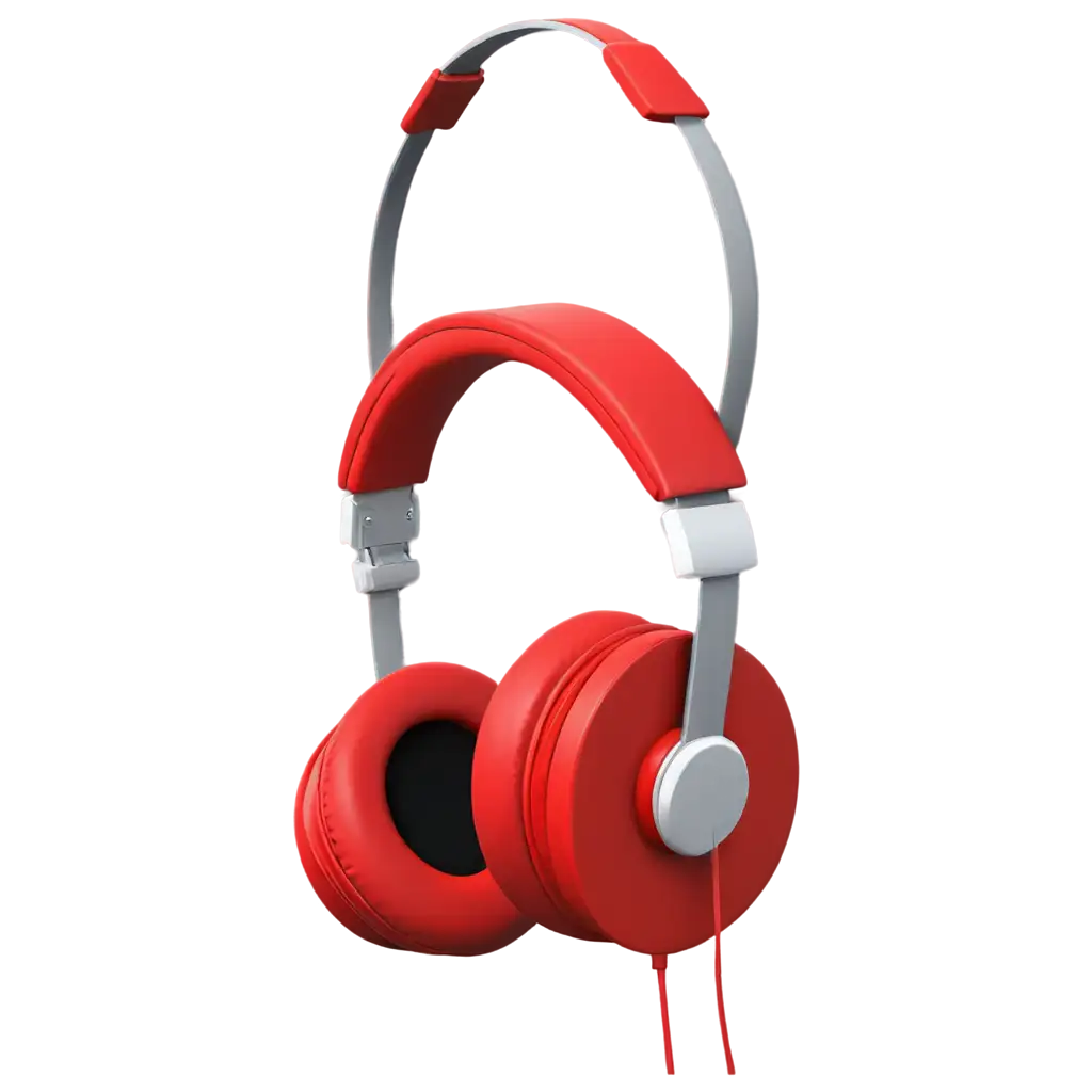 3d Red Headphone