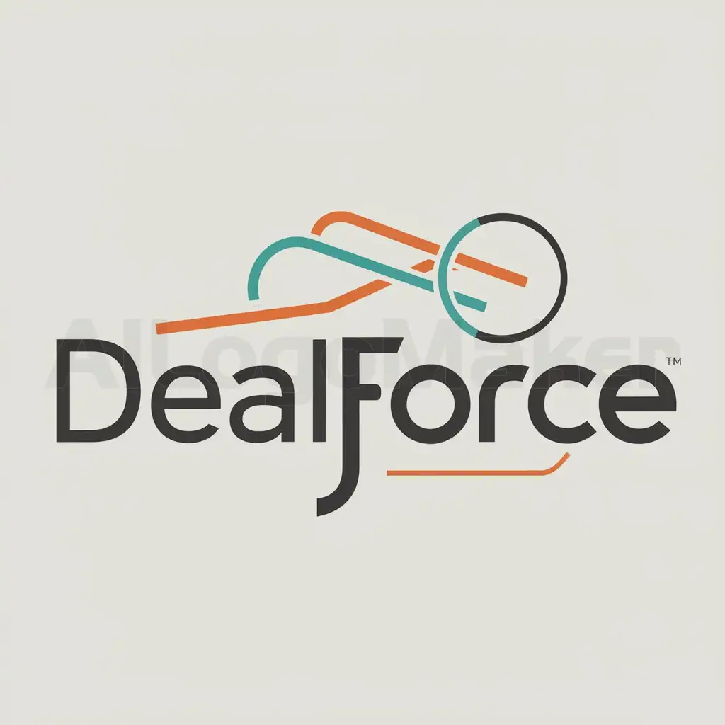 a logo design,with the text "DealForce", main symbol:LOGO Design For DealForce CRM Modern Abstract Concept with Striking Typography for the Technology Industry,Moderate,be used in Internet industry,clear background