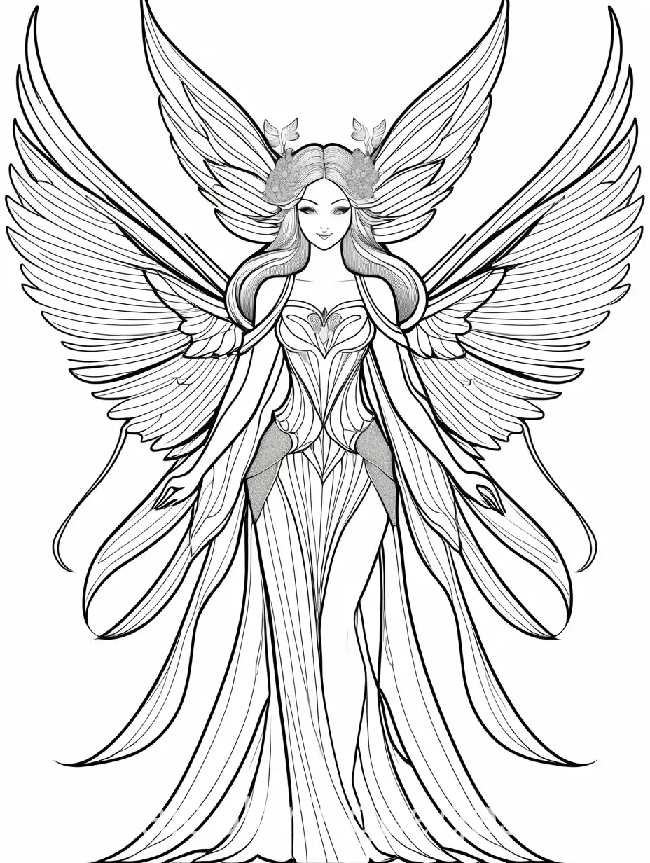 Enchanting-Fey-Coloring-Page-with-Intricate-Line-Art