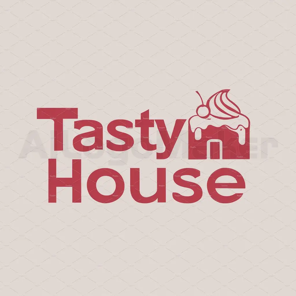 a logo design,with the text "Tasty house", main symbol:House cake,Moderate,be used in cuisine industry,clear background