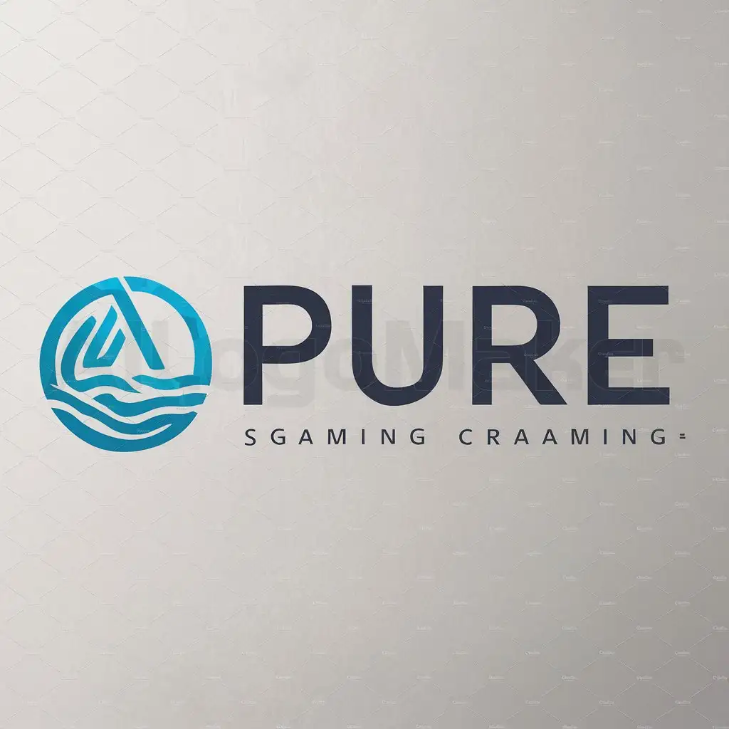 a logo design,with the text "Pure", main symbol:eau,complex,be used in gaming industry,clear background