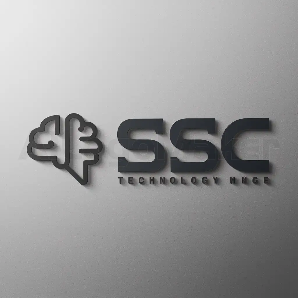 a logo design,with the text "SSC", main symbol:AI BRAIN,Moderate,be used in Technology industry,clear background