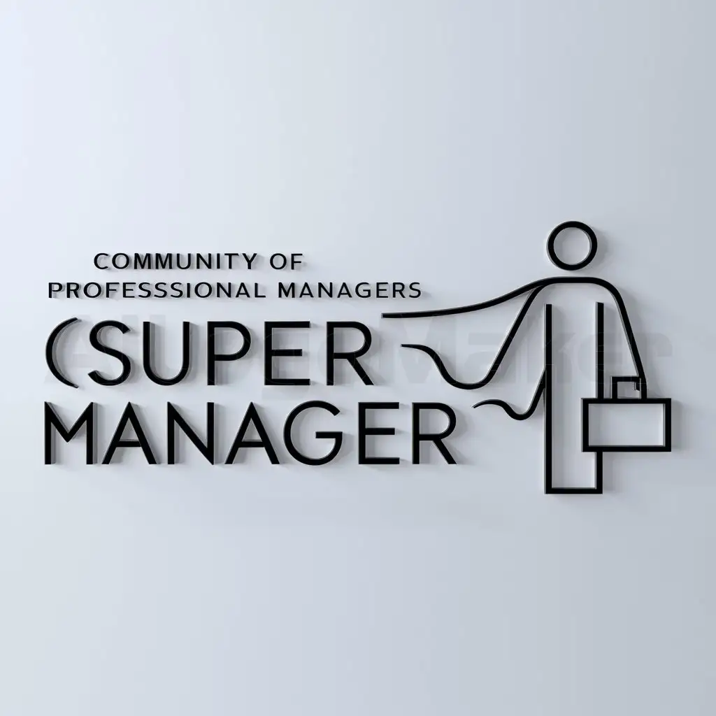 a logo design,with the text "Community of professional managers", main symbol:Super manager,Minimalistic,be used in Technology industry,clear background