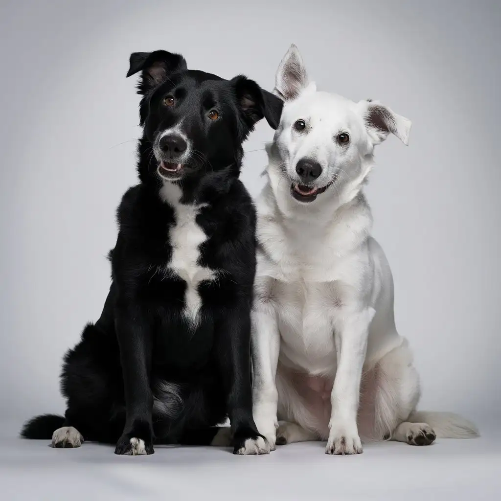 Two-Black-and-White-Dogs-Playing-in-a-Park