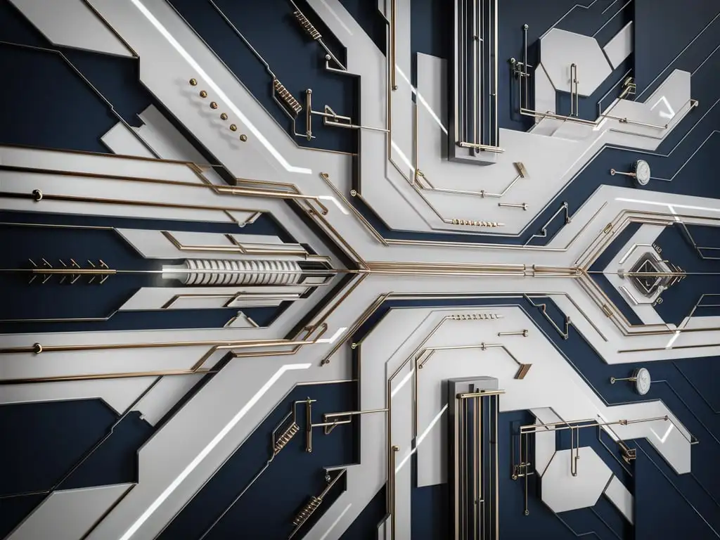 HD wallpaper abstract technology white, gold, and navy colors