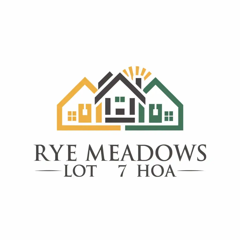 a logo design,with the text "Rye meadows lot 7 HOA", main symbol:Houses,Moderate,clear background
