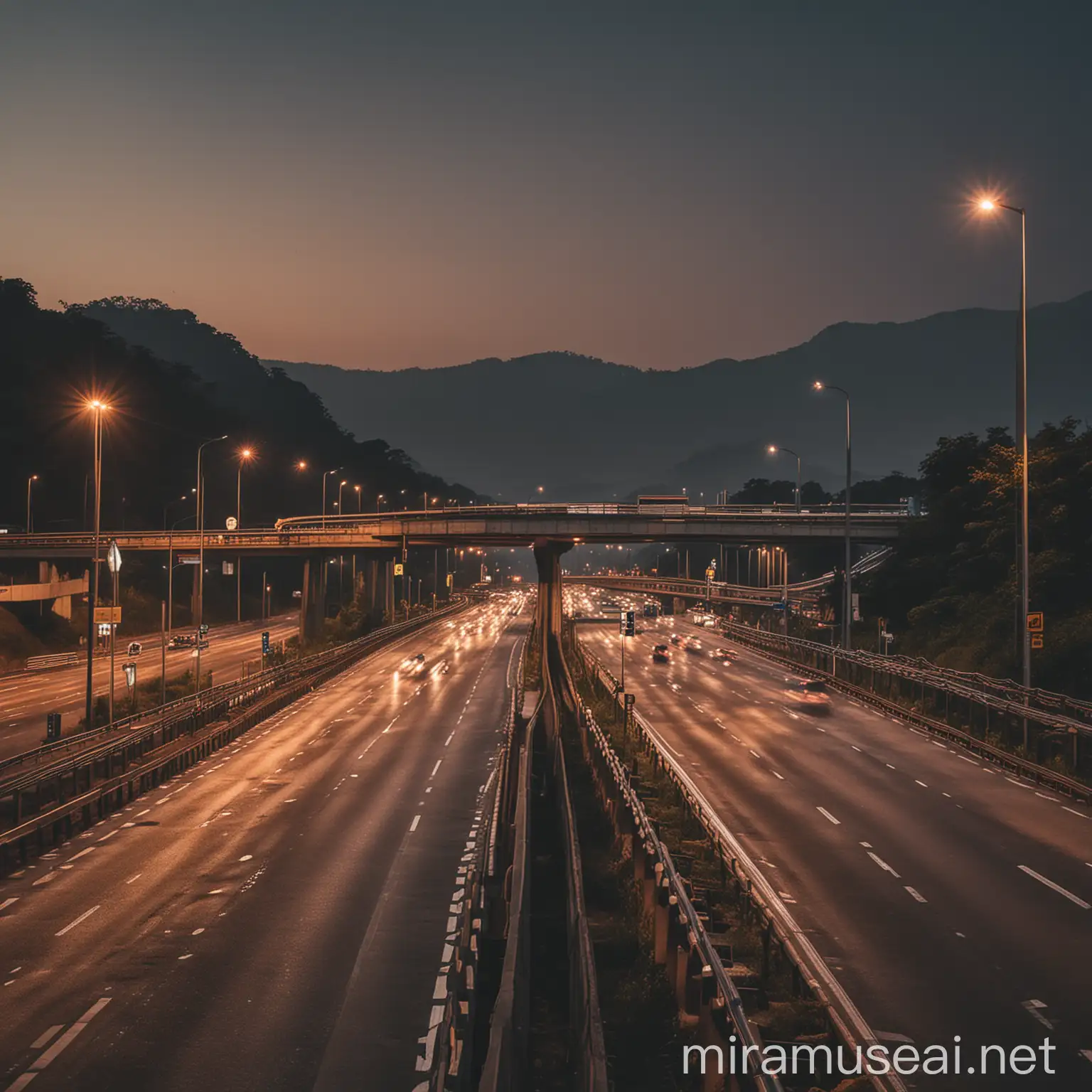 Street photography at evening time in highways