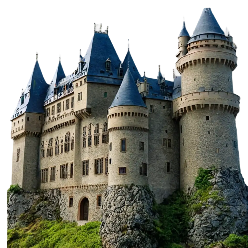 Majestic-Castle-PNG-Enhance-Your-Digital-Realm-with-a-Stunning-Transparent-Image