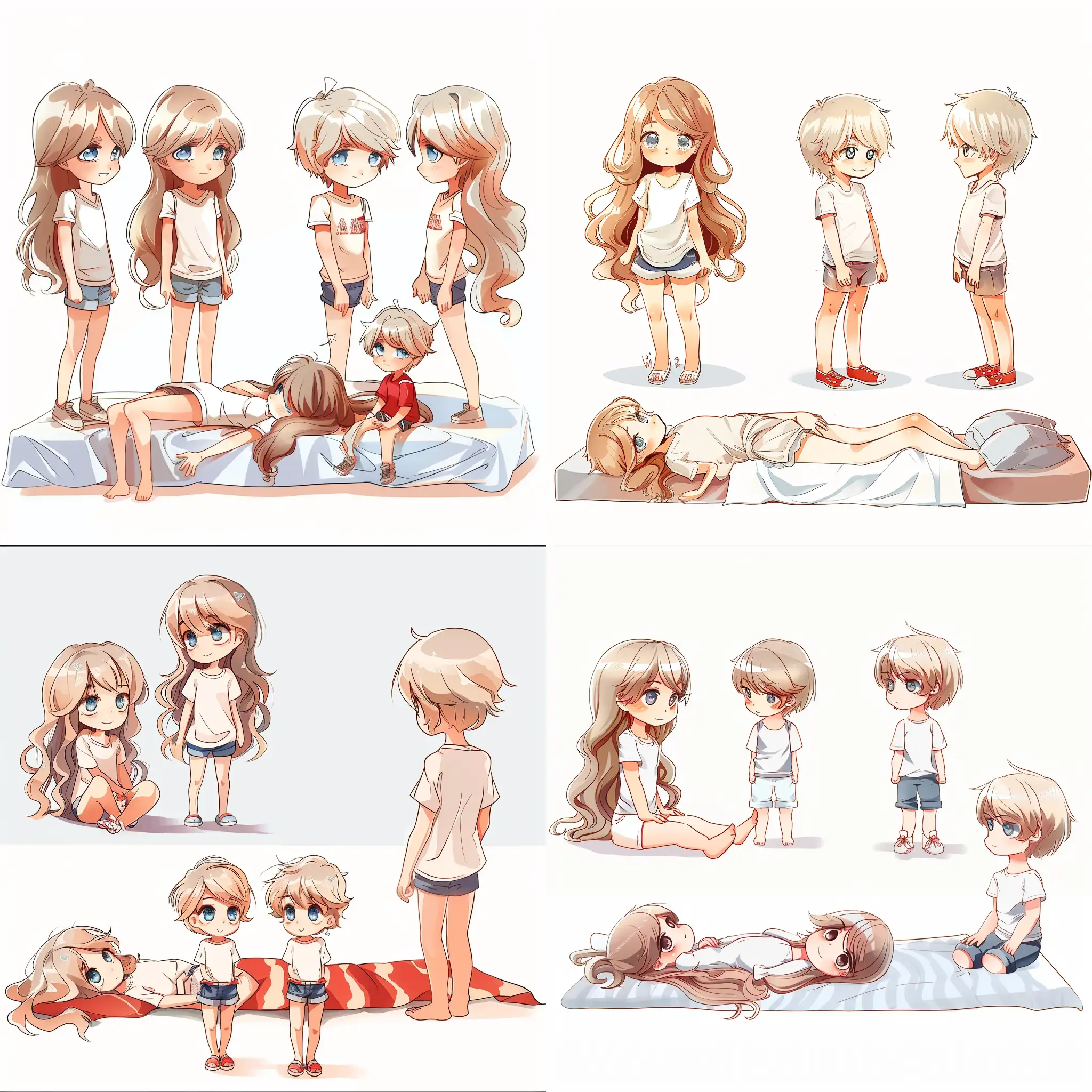 Chibi-Style-Siblings-Adorable-9YearOld-Girl-and-6YearOld-Boy-on-Bed