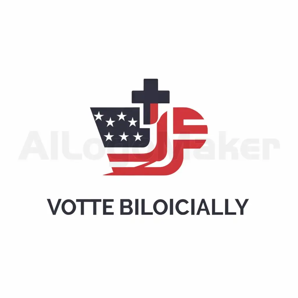 a logo design,with the text "Vote Biblically ", main symbol:USA political, cross or any other Christianity symbol is going inside the baletbox, political theme,,Moderate,be used in Others industry,clear background