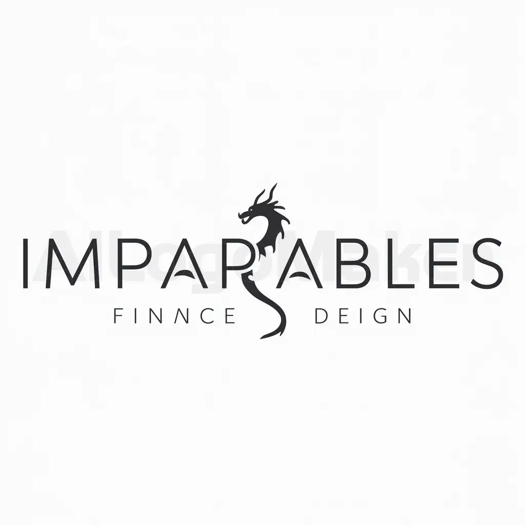 a logo design,with the text "Imparables", main symbol:Dragon,Minimalistic,be used in Finance industry,clear background