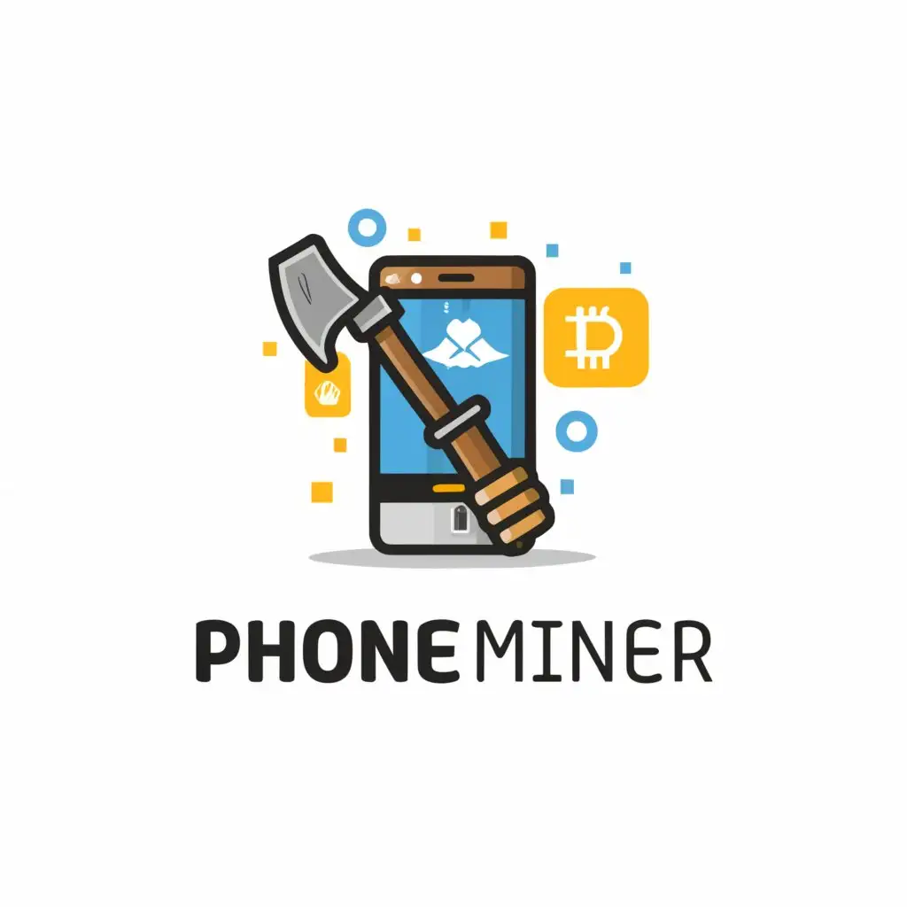 a logo design,with the text "Phone Miner", main symbol:Cryptocurrencies on mobile phone,Moderate,be used in Finance industry,clear background