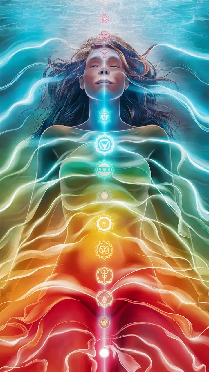 Colorful Healing Vibrations Entering Body