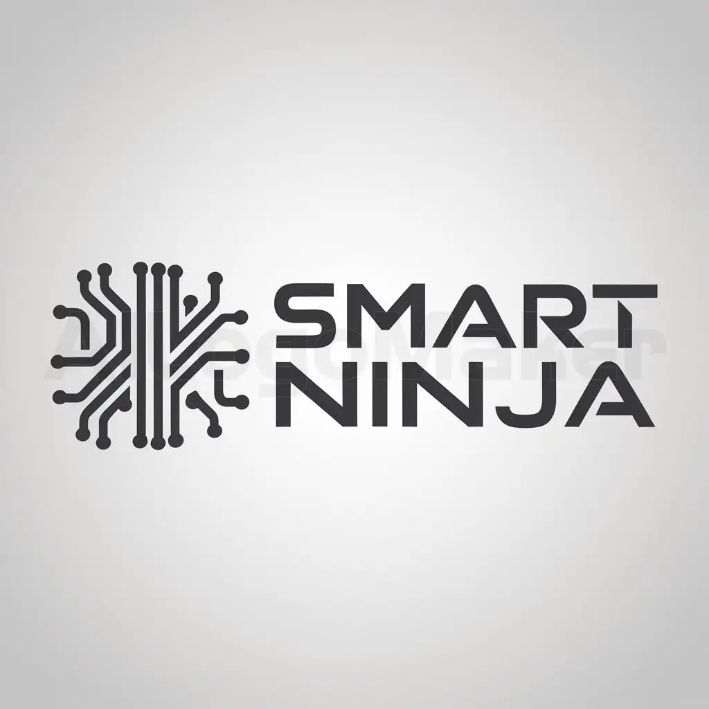 LOGO-Design-for-Smart-Ninja-Futuristic-Electronics-Symbol-on-Clear-Background