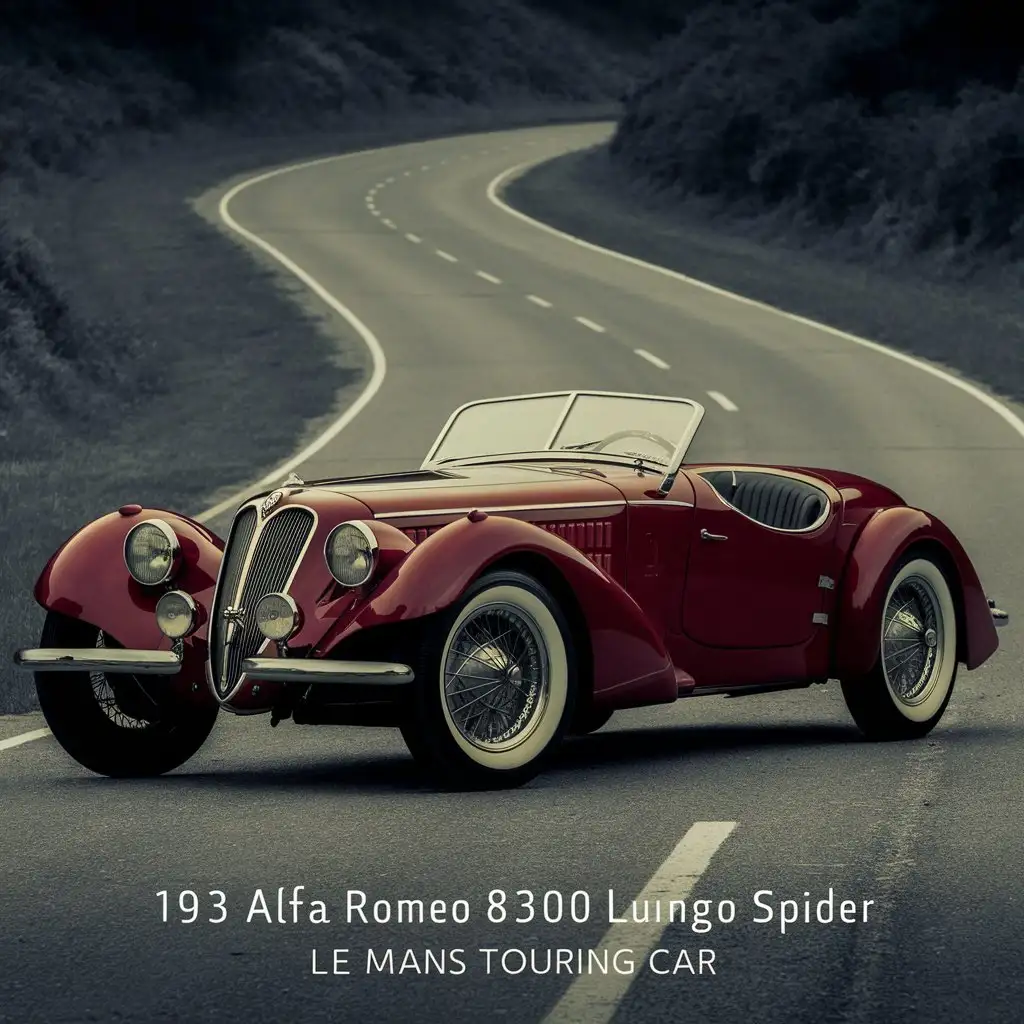 Vintage-Alfa-Romeo-8C-2300-Lungo-Spider-Le-Mans-Touring-1933-Racing-Car