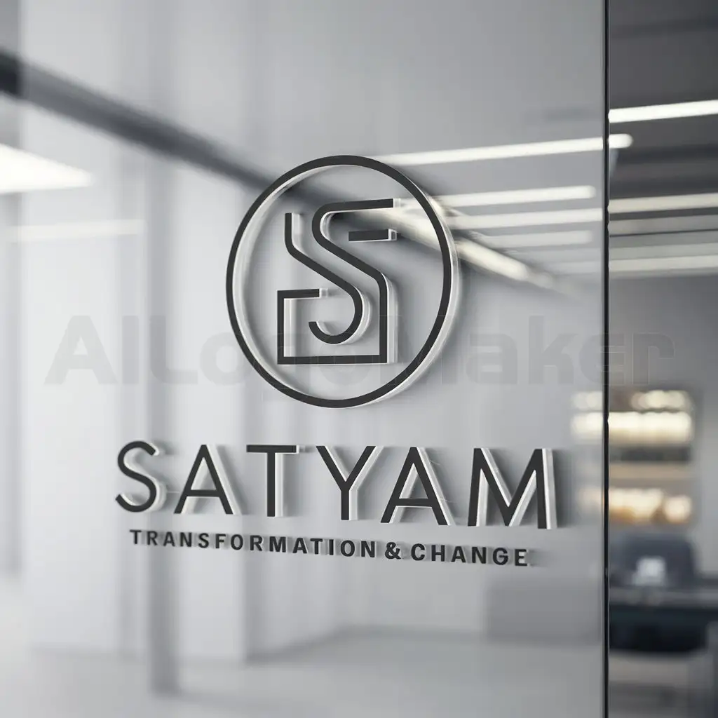 a logo design,with the text "Satyam", main symbol:Store,Minimalistic,be used in Changing life industry,clear background
