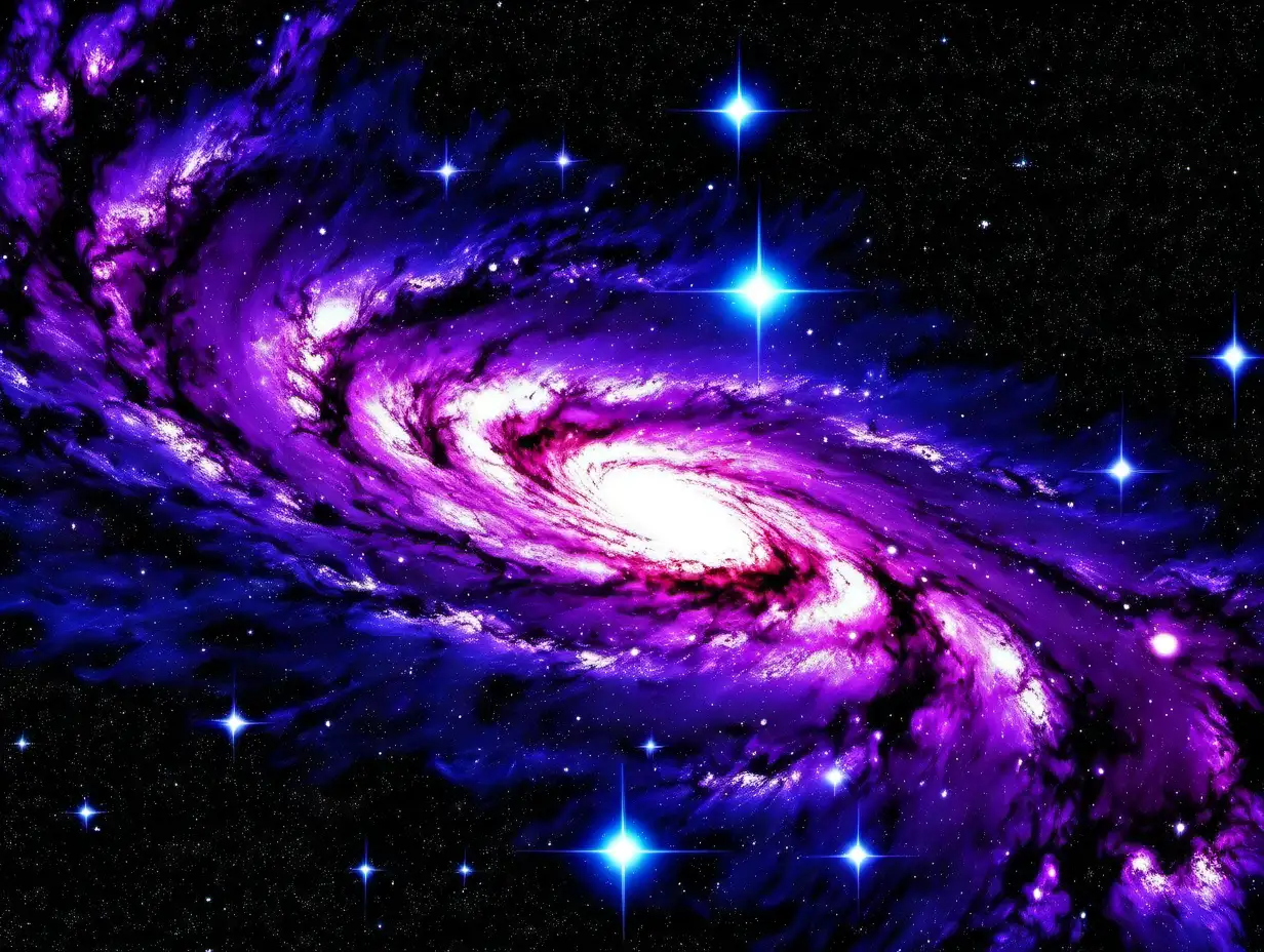 Colorful Galaxy Background with Cosmic Nebula and Stars