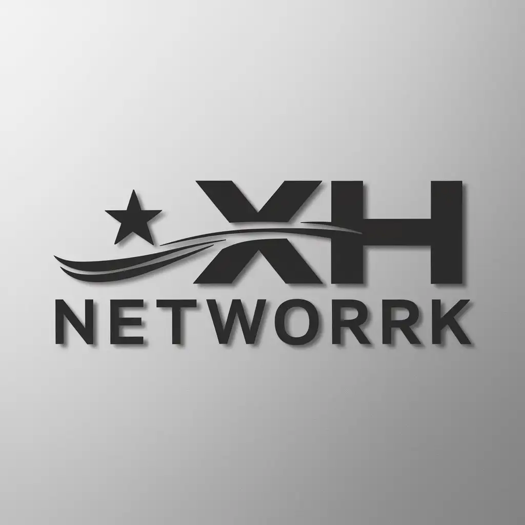 a logo design,with the text "XH Network", main symbol:Star River,Moderate,be used in Internet industry,clear background