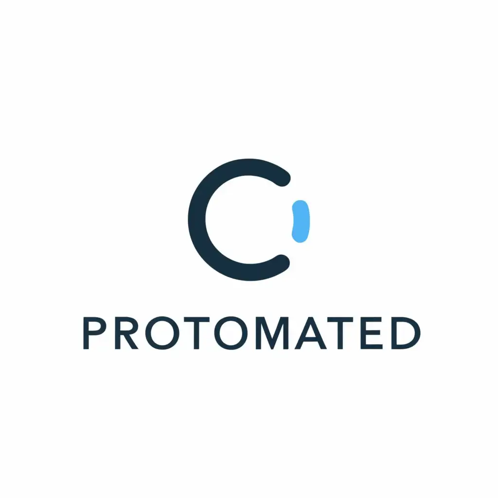 a logo design,with the text "Protomated", main symbol:A sleek, minimalist logo featuring the company name "Protomated" in a modern sans-serif font. The "O" in Protomated is replaced with a stylized infinity symbol, representing the endless possibilities and efficiency that automation brings. The logo colors are a deep navy blue and a vibrant teal accent, conveying professionalism, innovation, and energy.,Minimalistic,be used in Technology industry,clear background