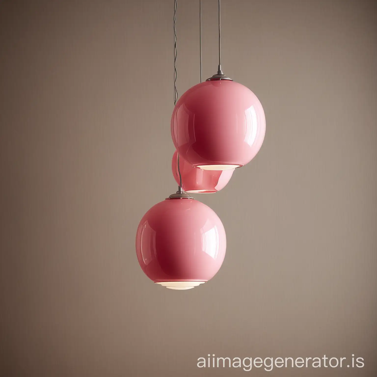 pink midcentury modern pendant with customisable shapes built in a modular fashion