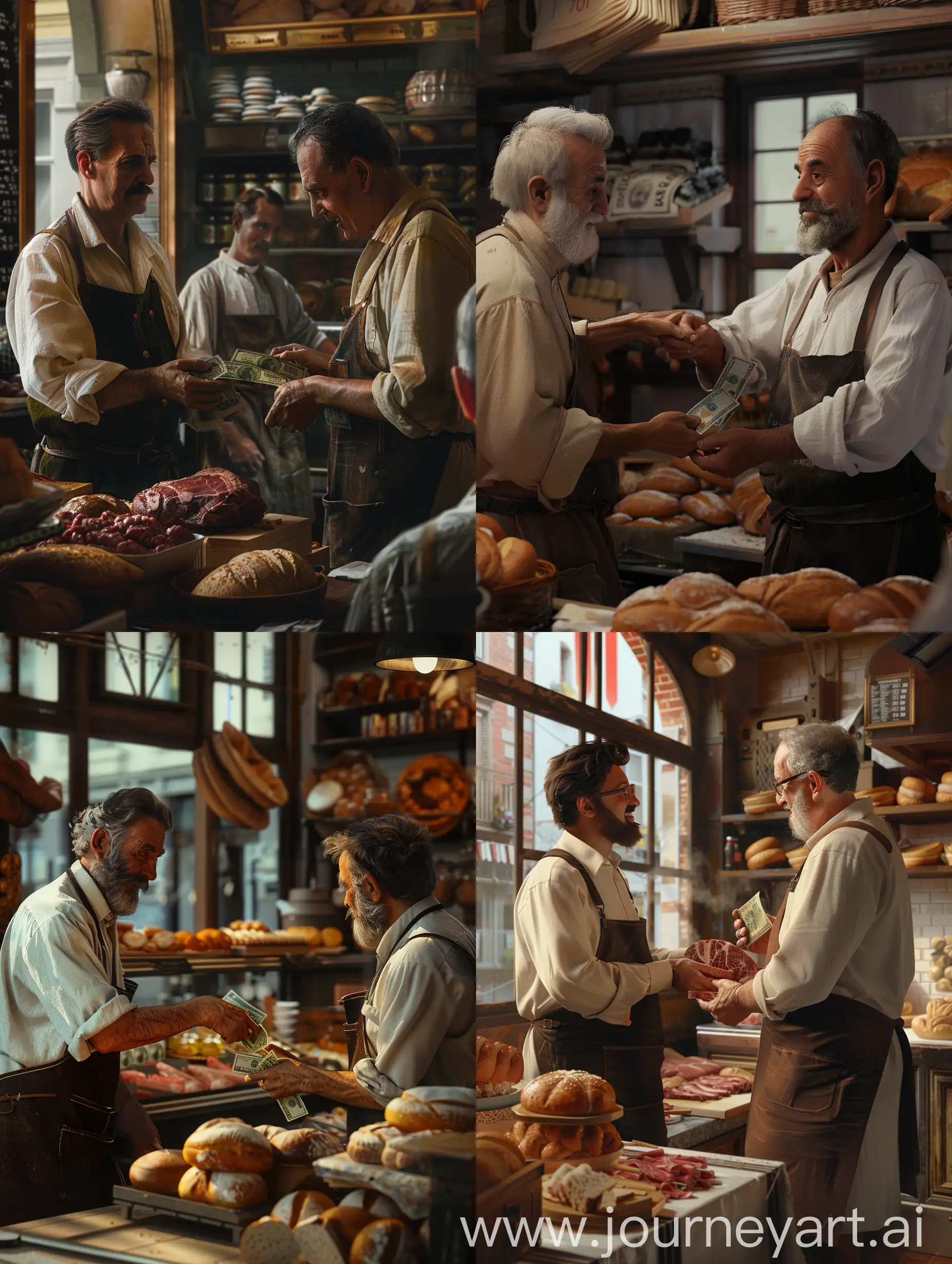 Butcher-Pays-Baker-in-Bakery-Scene