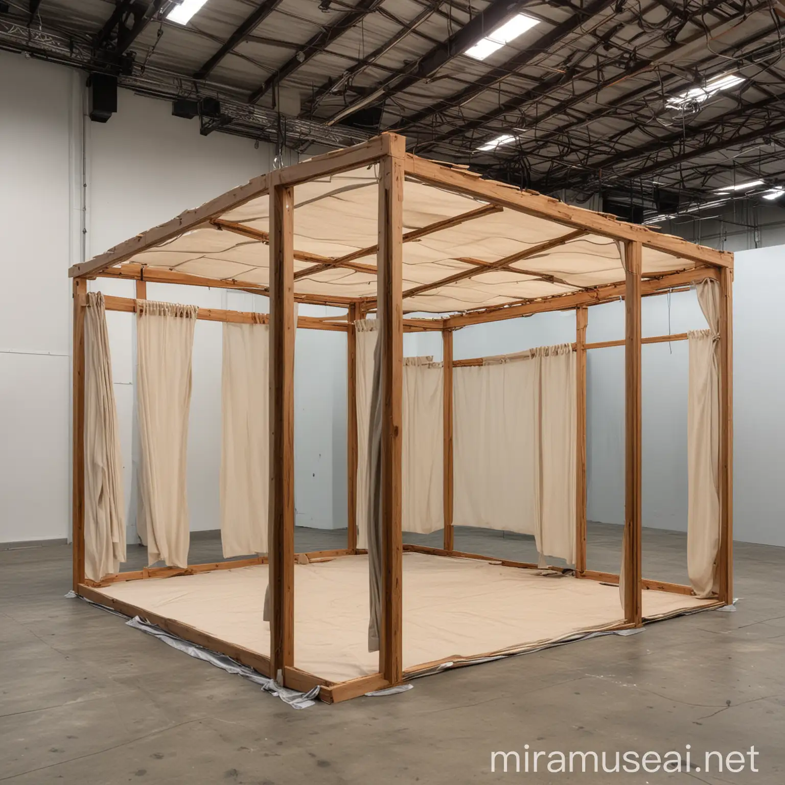 Modular Wood Frame Structure with Fabric Creative Architectural Design