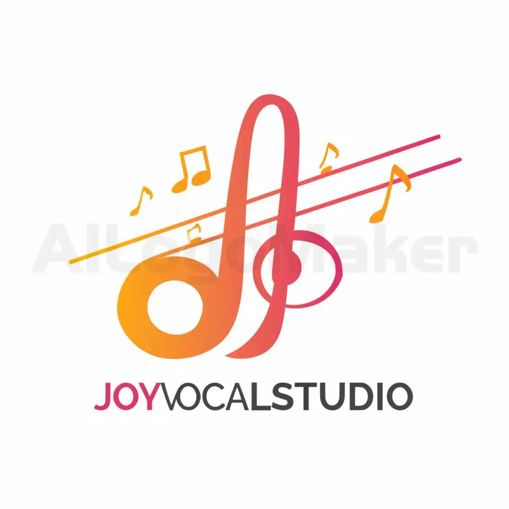 a logo design,with the text "vocal studio "Joy"", main symbol:note, notes, key,complex,be used in Entertainment industry,clear background