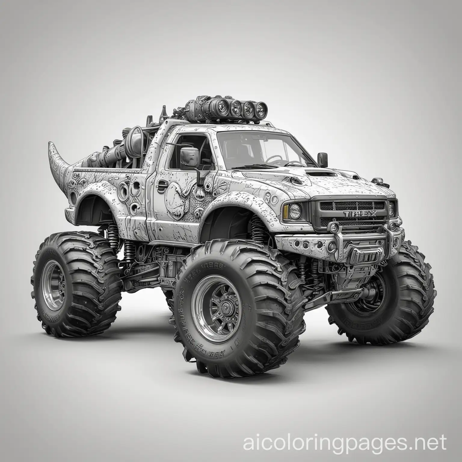 TRex-Skin-Monster-Truck-Coloring-Page-Bold-Line-Art-on-White-Background