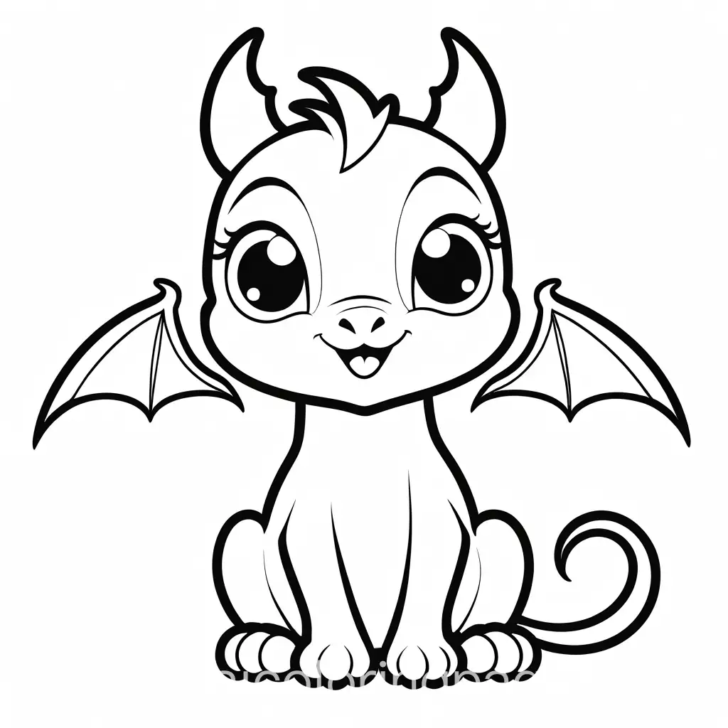 A cute dragon round-faced with big, expressive eyes Coloring Page, black and white, line art, white background, Simplicity, Ample White Space. The background of the coloring page is plain white to make it easy for young children to color within the lines. The outlines of all the subjects are easy to distinguish, making it simple for kids to color without too much difficulty, Coloring Page, black and white, line art, white background, Simplicity, Ample White Space. The background of the coloring page is plain white to make it easy for young children to color within the lines. The outlines of all the subjects are easy to distinguish, making it simple for kids to color without too much difficulty, Coloring Page, black and white, line art, white background, Simplicity, Ample White Space. The background of the coloring page is plain white to make it easy for young children to color within the lines. The outlines of all the subjects are easy to distinguish, making it simple for kids to color without too much difficulty