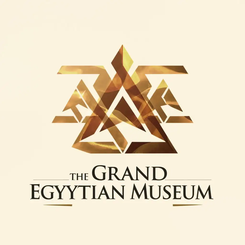 a logo design,with the text "The Grand Egyptian Museum", main symbol:triangle,Moderate,be used in Others industry,clear background