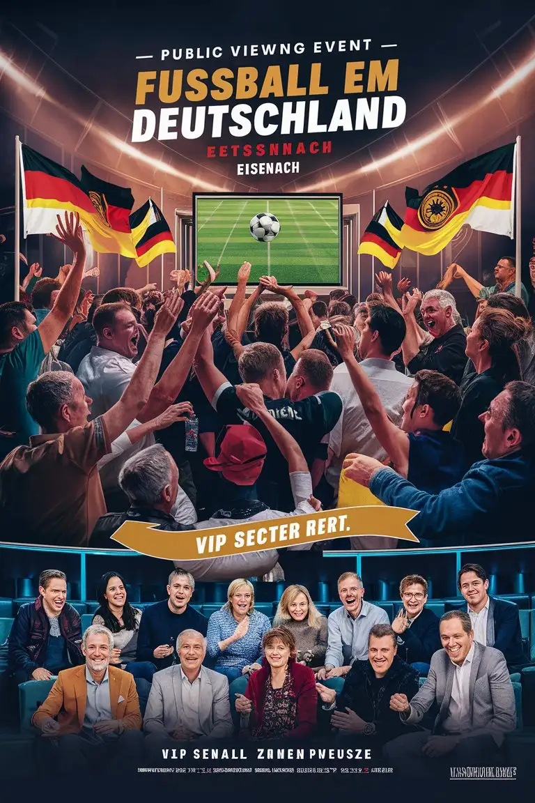 Fussball EM Deutschland in Eisenach Public Viewing Plakat mit VIP
