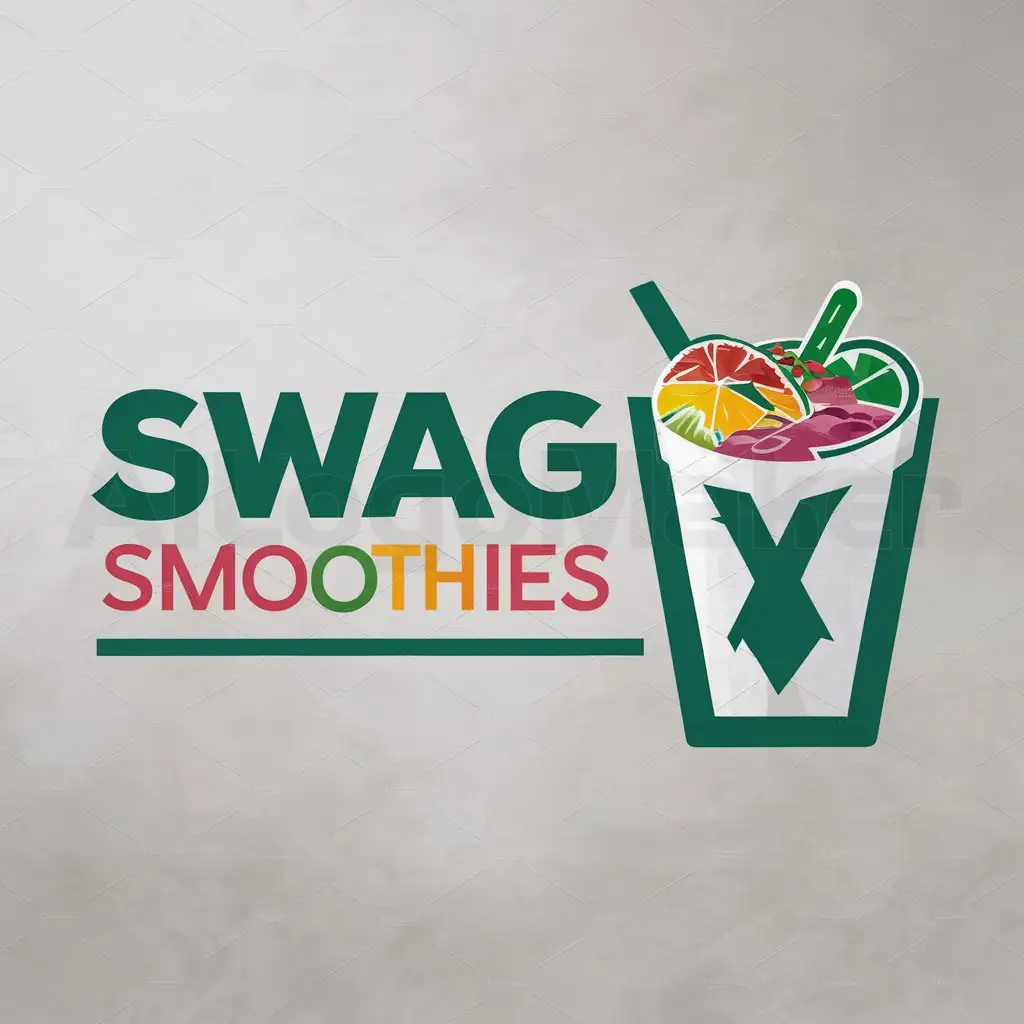 a logo design,with the text "swag smoothies", main symbol:cool smoothies,Moderate,be used in Others industry,clear background