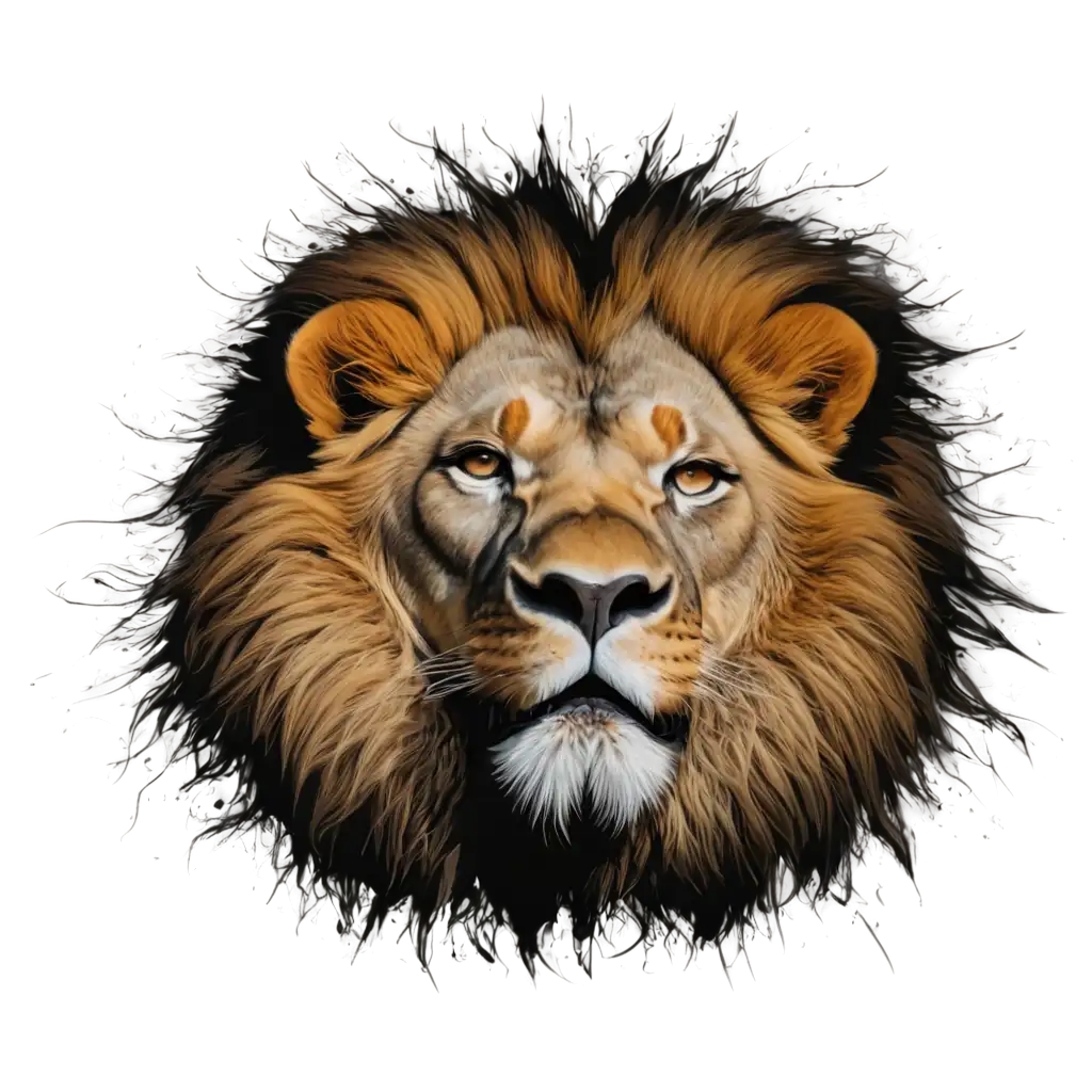 Full-Color-Lion-Head-Vector-PNG-Expressive-Splash-of-Wildlife-Majesty
