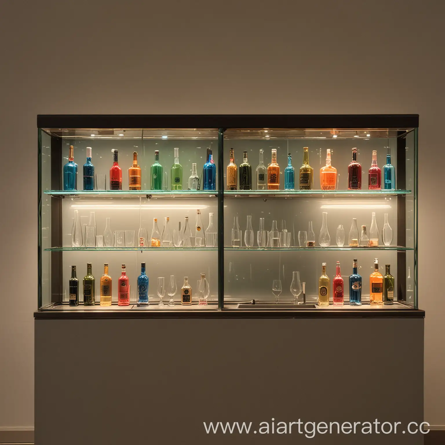 Elegant-Bar-Scene-Illuminated-Bottle-in-Tinted-Glass