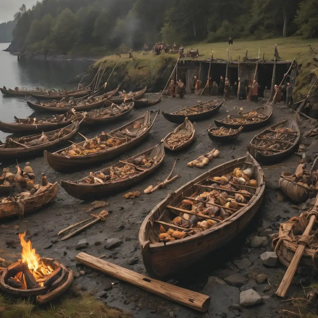 Viking Funeral Feasts...With a Twist:  Viking funerals were often elaborate affairs, with the deceased buried in ships or boats along with their weapons and valuables.  However, there's a dark side to these rituals.  Accounts suggest that slaves or even wives might be sacrificed and buried alongside the deceased Viking to serve them in the afterlife.  This practice, thankfully, faded over time.