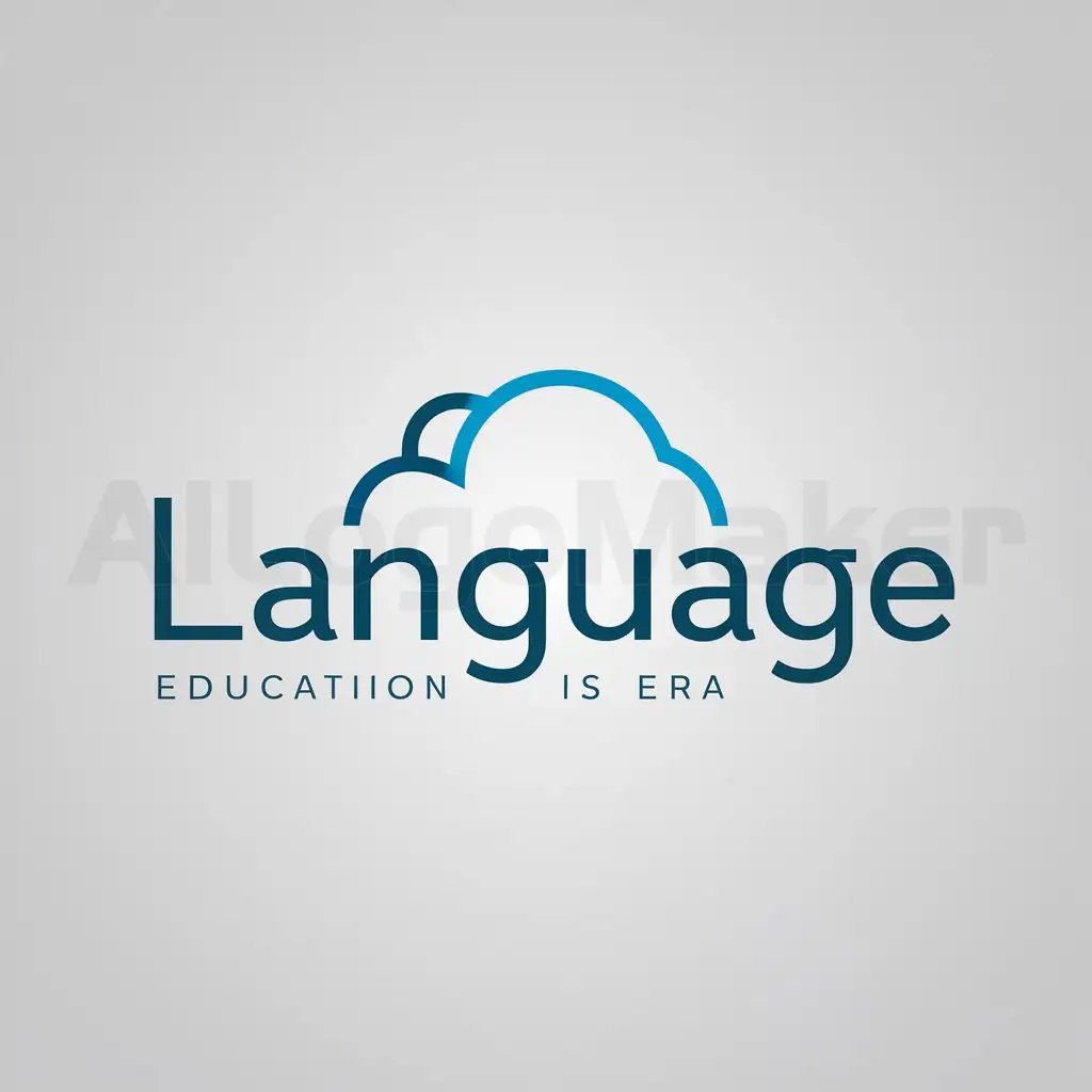a logo design,with the text "language", main symbol:cloud,Minimalistic,be used in Education industry,clear background