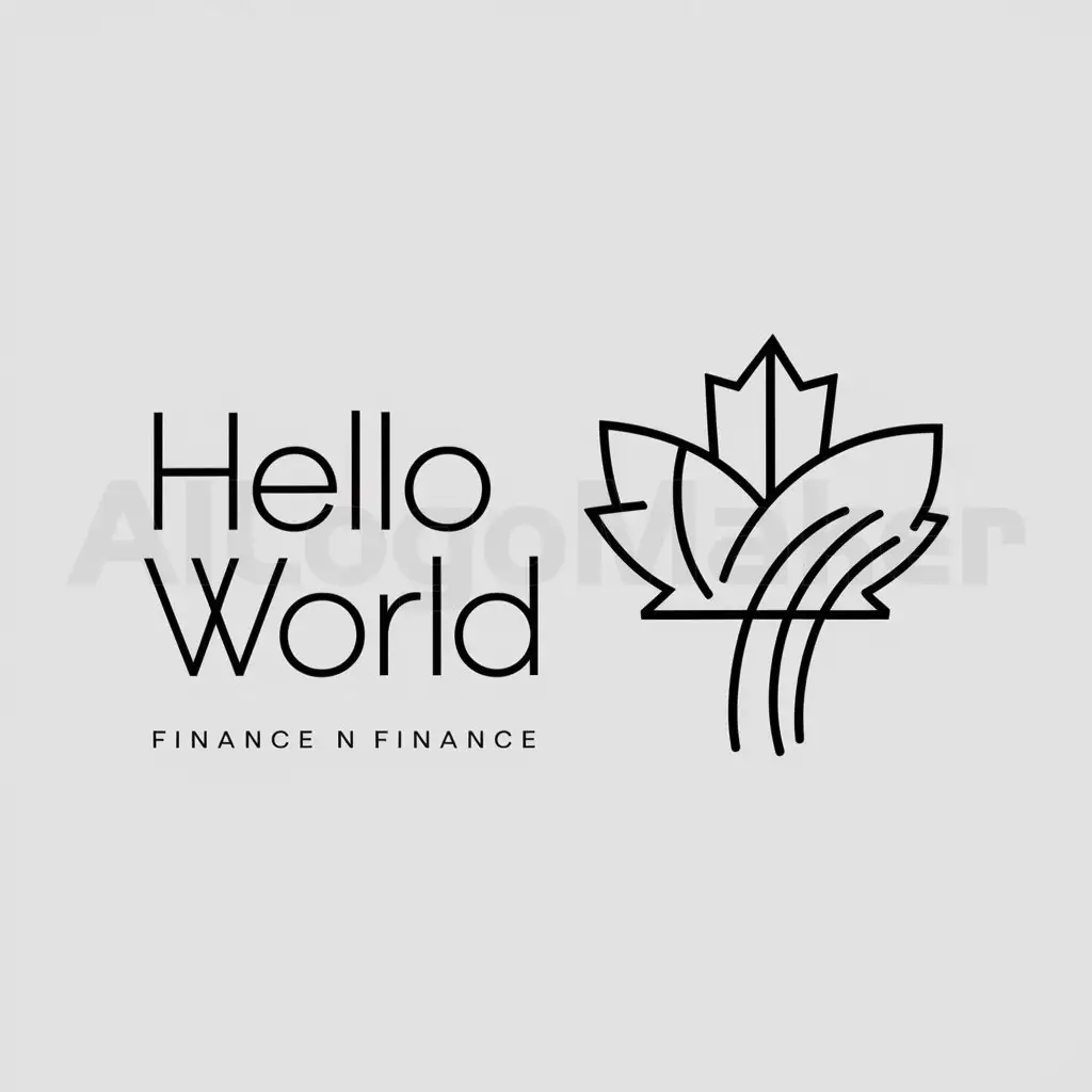 a logo design,with the text "hello world", main symbol:maple leaves / rice ears,Minimalistic,be used in Finance industry,clear background