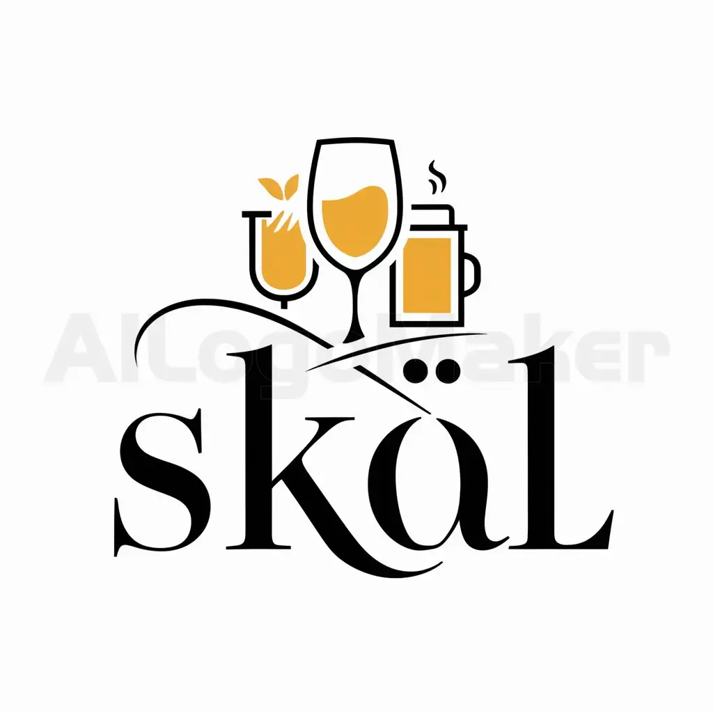 a logo design,with the text "Skål", main symbol:Drinks, Juice, Coffee,Moderate,be used in Others industry,clear background