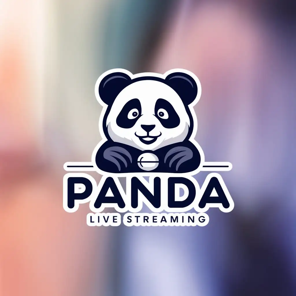 a logo design,with the text "panda live streaming", main symbol:panda,Moderate,clear background