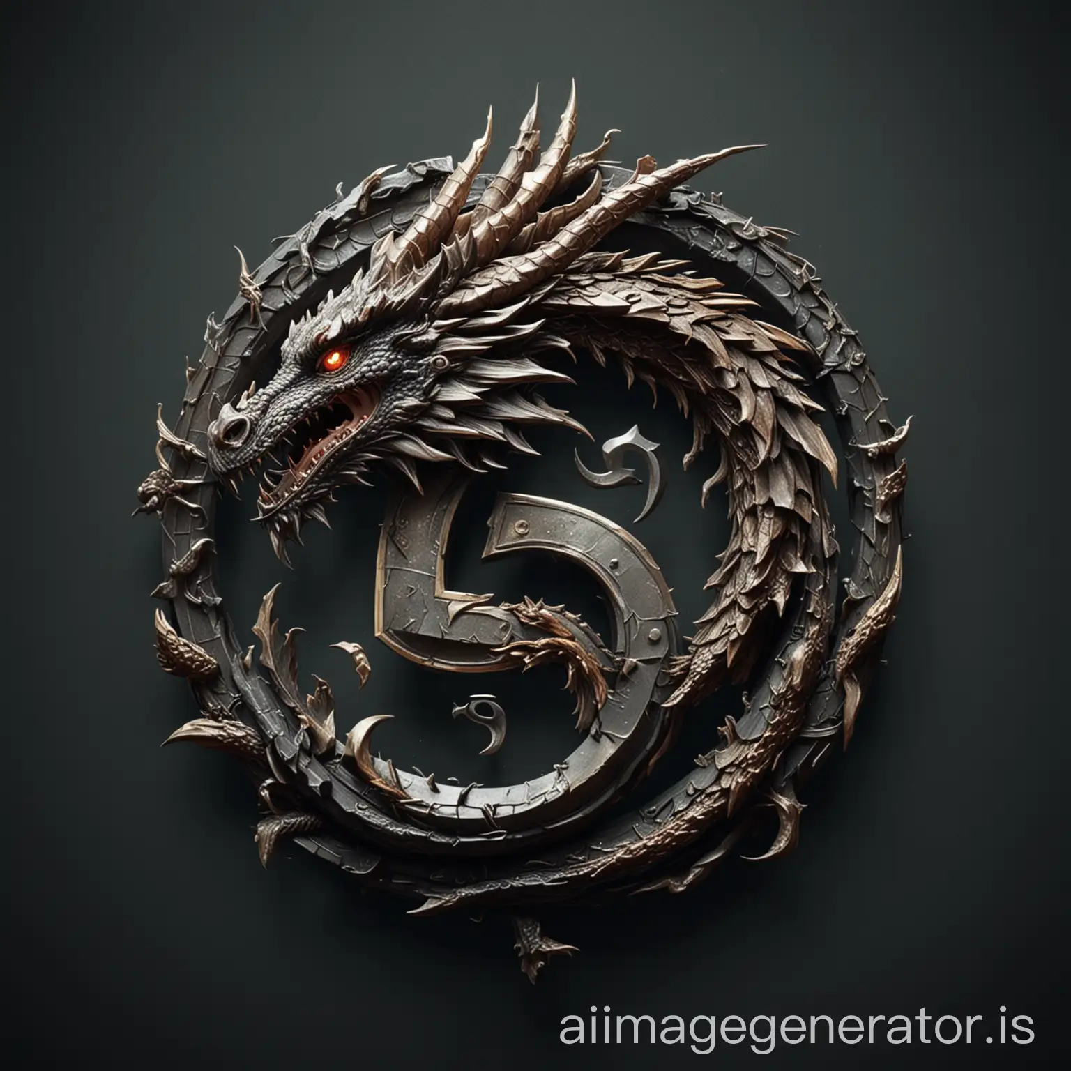 S logo with dragon 3d look 4k