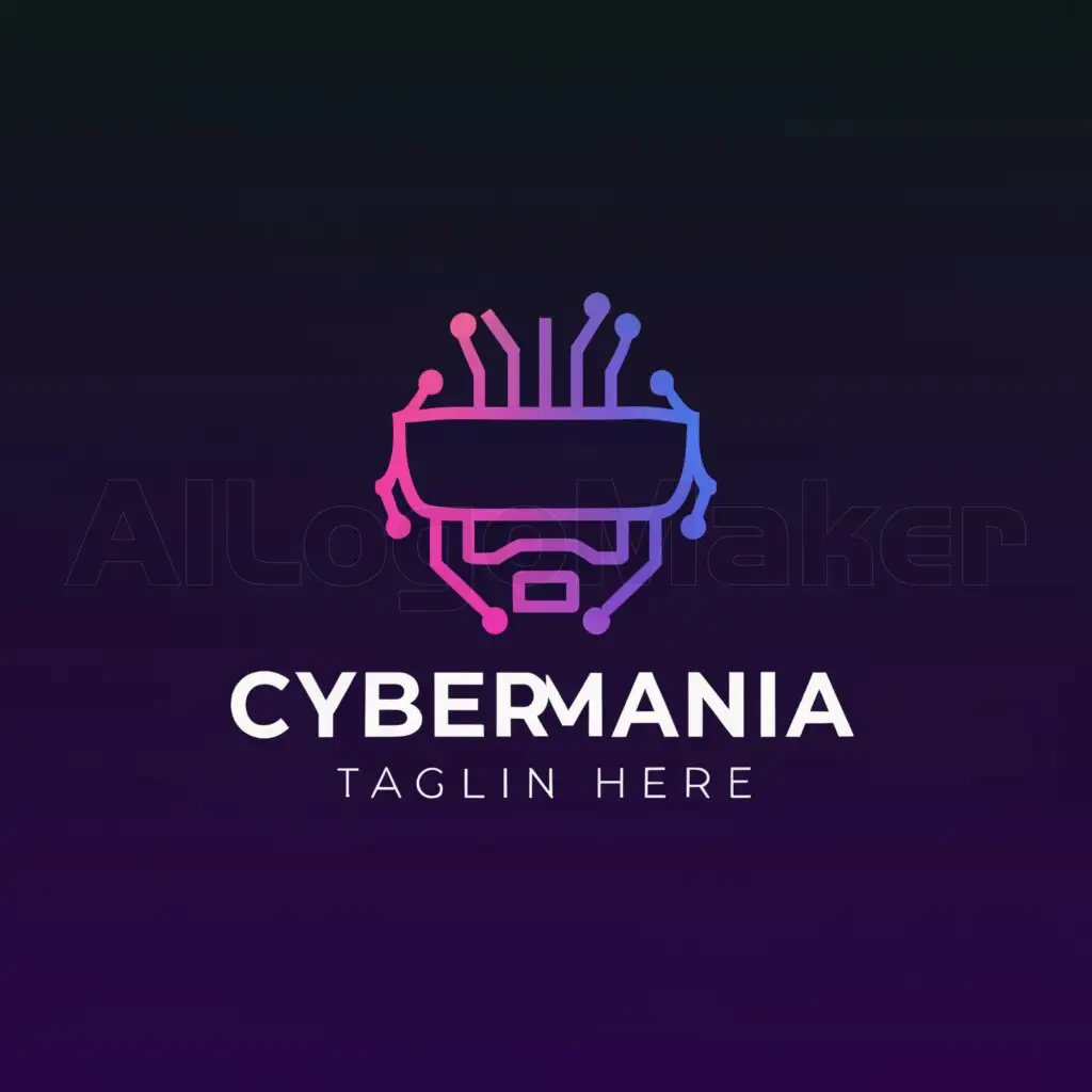 a logo design,with the text "CYBERMANIA", main symbol:VR glasses,Moderate,be used in Technology industry,clear background