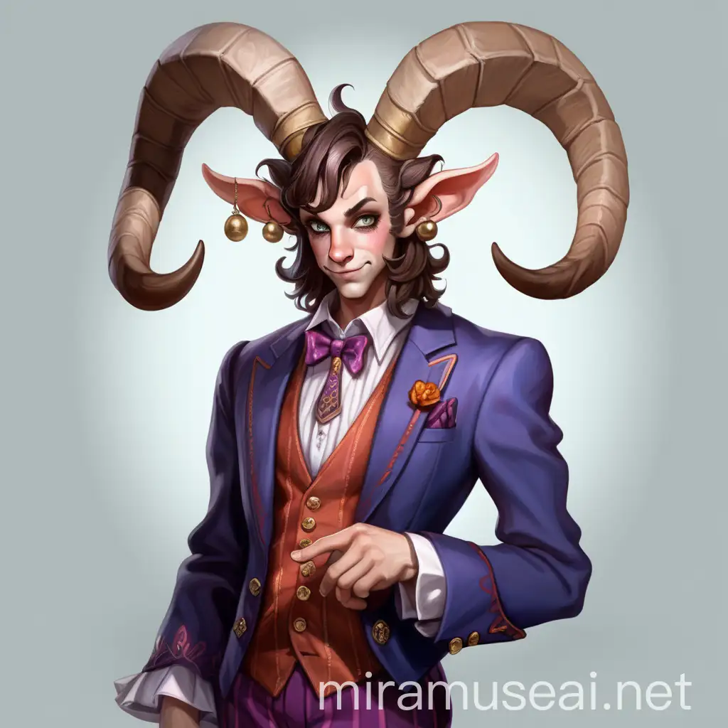 Colorful Satyr Butler in Formal Dress with Playful Elements