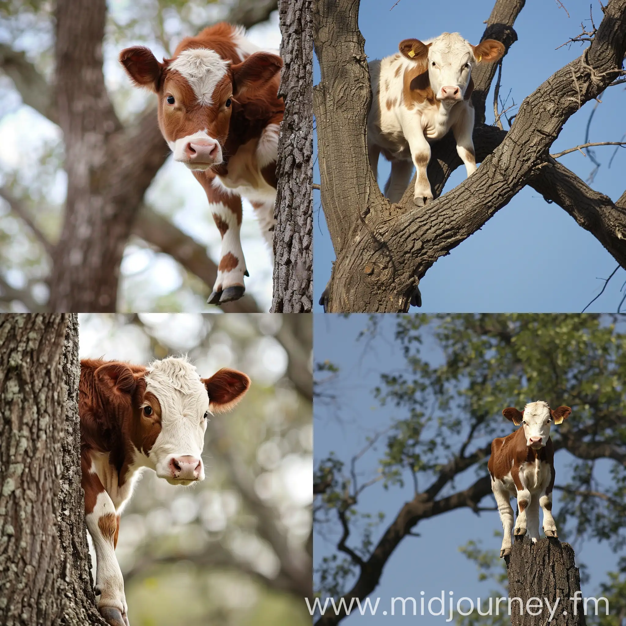 Cow Perched on a Tree Branch | JourneyArt